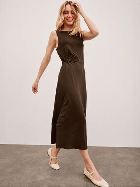BY Side Rotation Twist-Detail Midi Dress